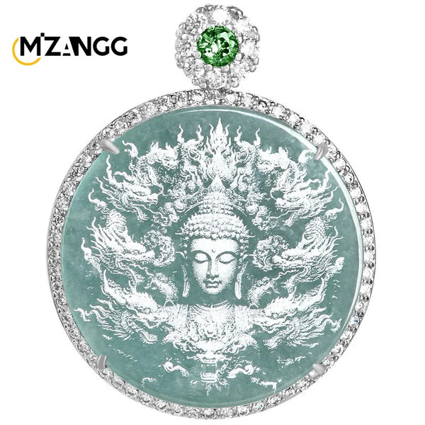 Blue Jadeite Dragon Pendant-ToShay.org