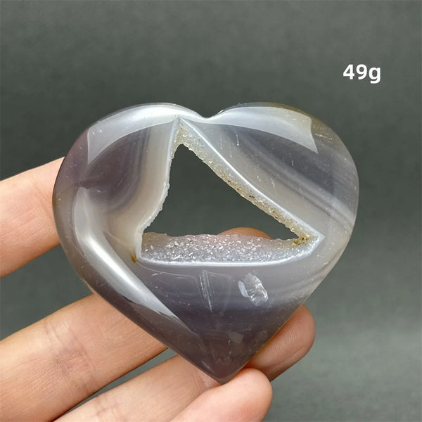Grey Agate Geode Heart-ToShay.org