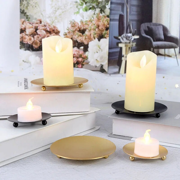 Gold Plate Candle Holders-ToShay.org
