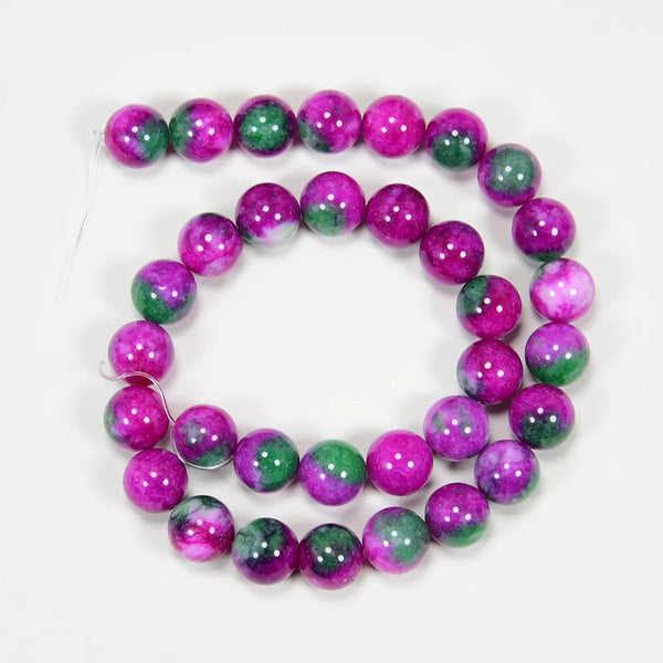 Pink Rose Green Jade Beads-ToShay.org