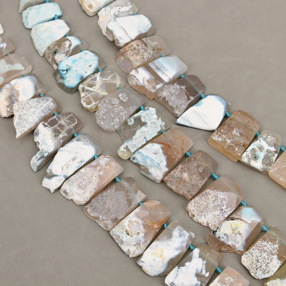 Blue Agate Slab Beads-ToShay.org