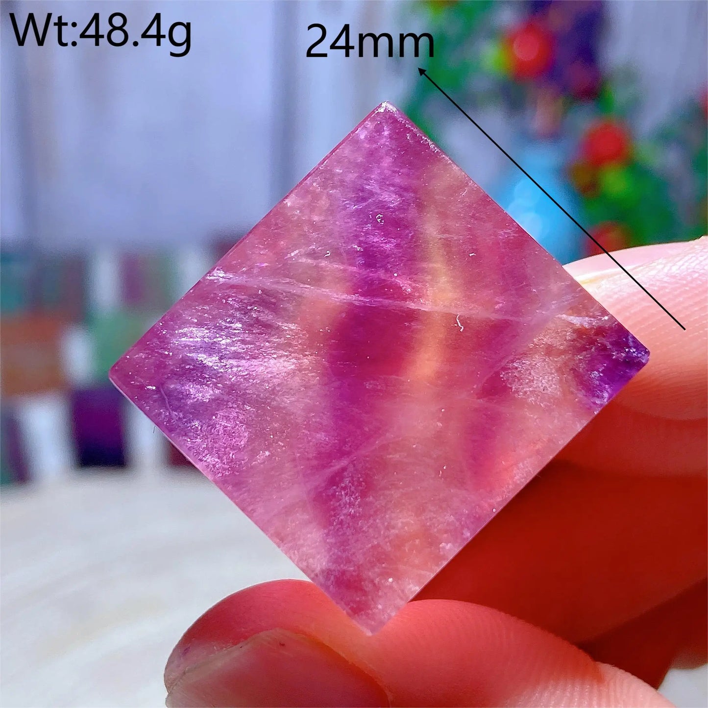 Rainbow Fluorite Cube-ToShay.org