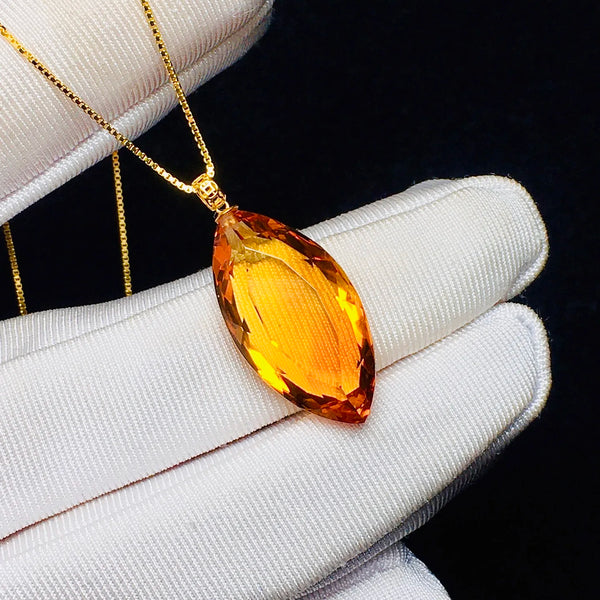 Yellow Citrine Quartz Pendant-ToShay.org
