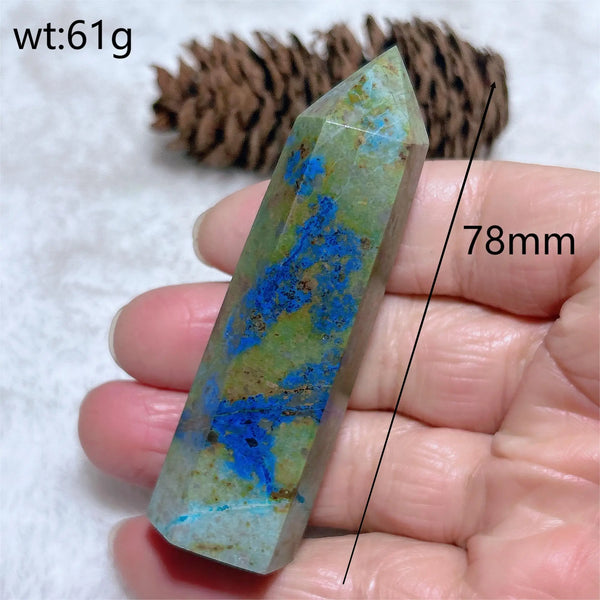 Blue Azurite Chrysocolla Point-ToShay.org