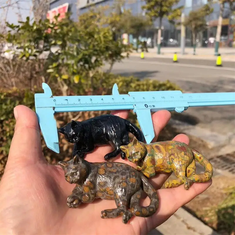 7cm Natural Quartz Cartoon Cat Carving Crystal Animal Healing Stone Polished Mineral Home Decor Ornament-ToShay.org