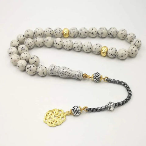 White Dotted Prayer Beads-ToShay.org