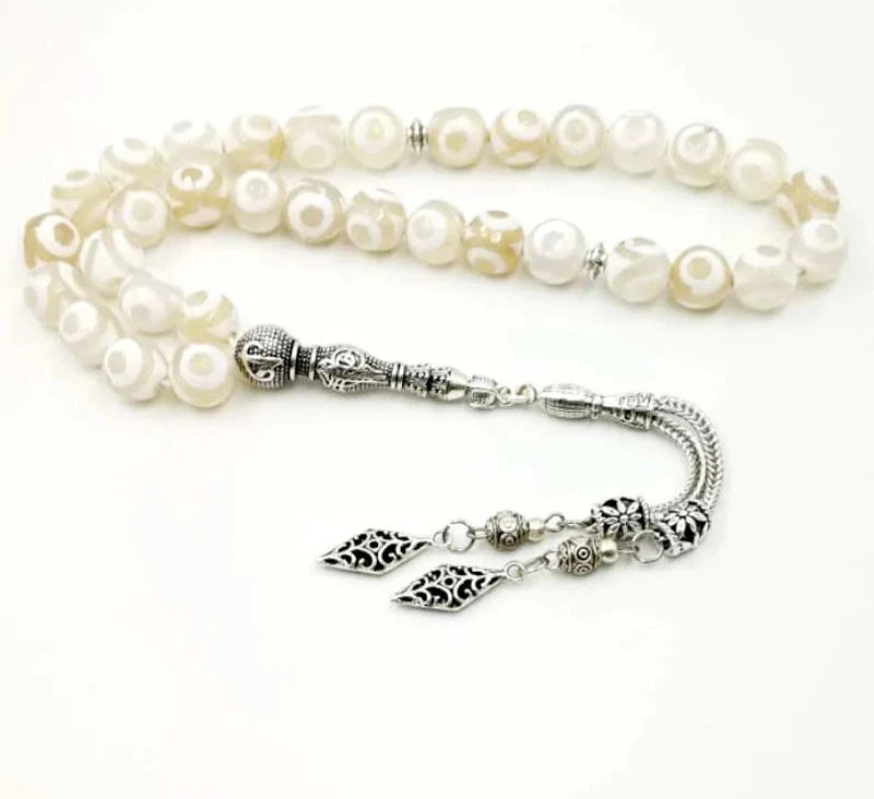 White Eyes Agate Prayer Beads-ToShay.org