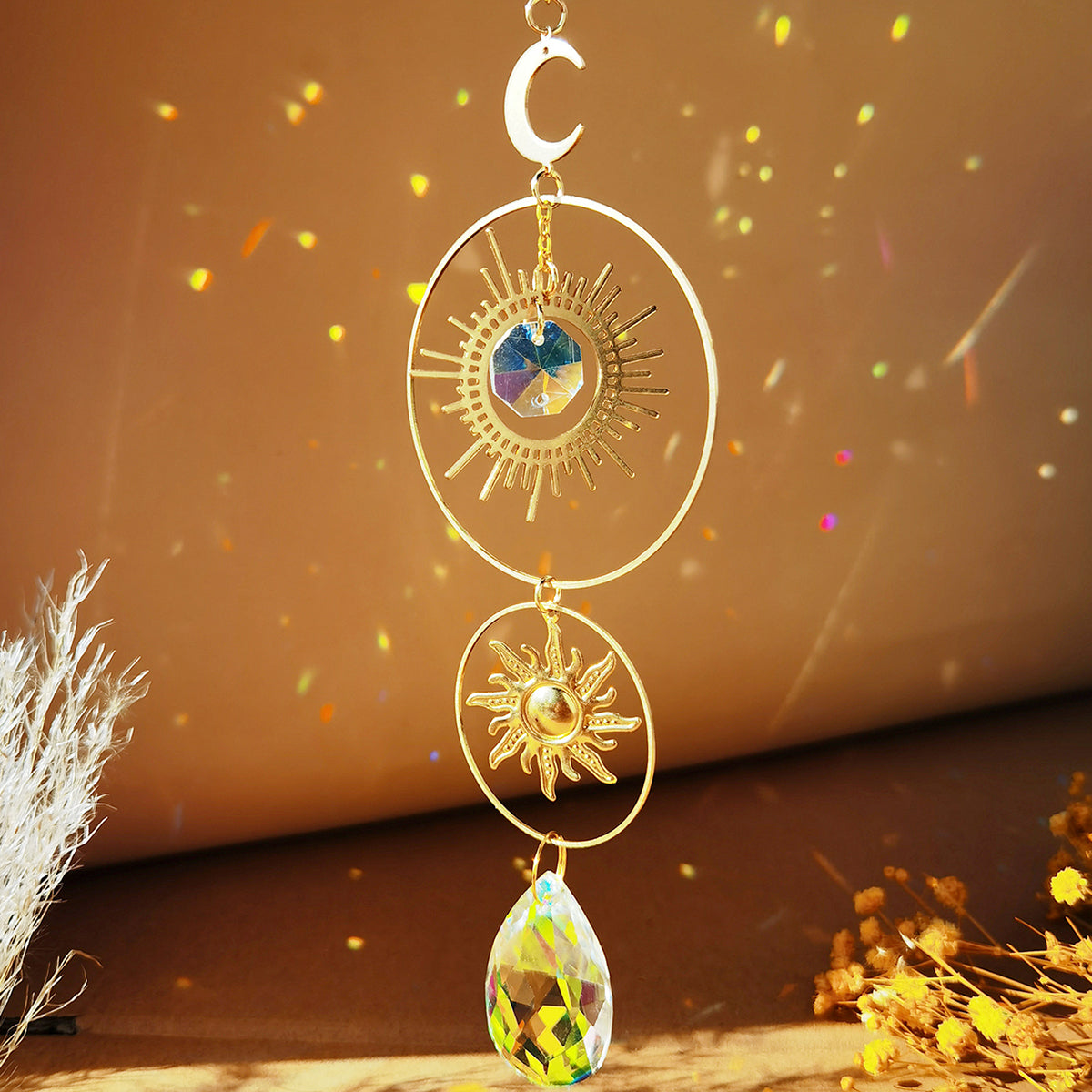 Sun Moon Crystal Sun Catcher-ToShay.org