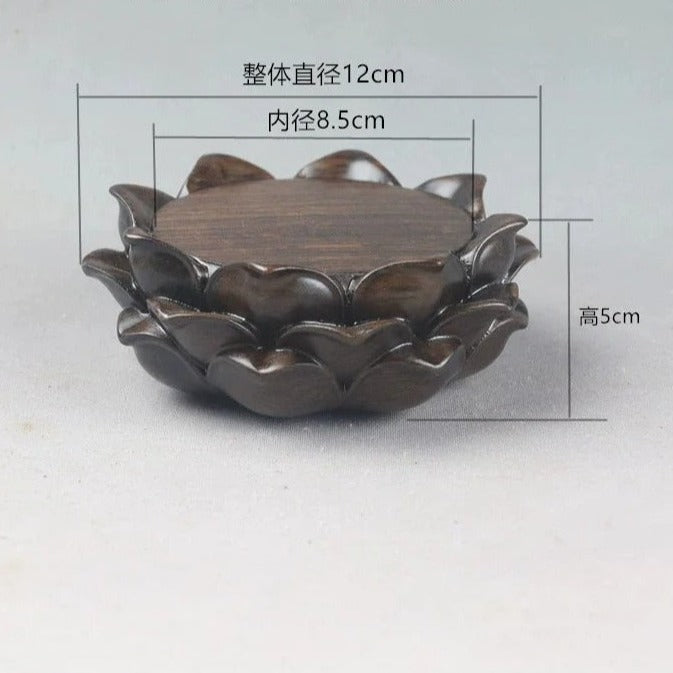 Lotus Carved Wood Base-ToShay.org