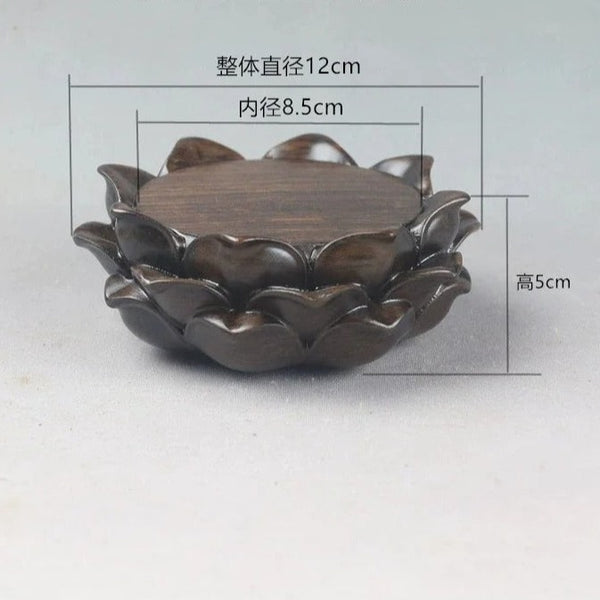 Lotus Carved Wood Base-ToShay.org