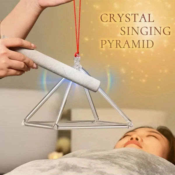 Clear Crystal Singing Pyramid-ToShay.org