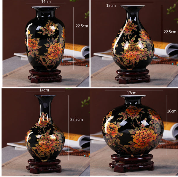 Jingdezhen Black Glaze Vase-ToShay.org