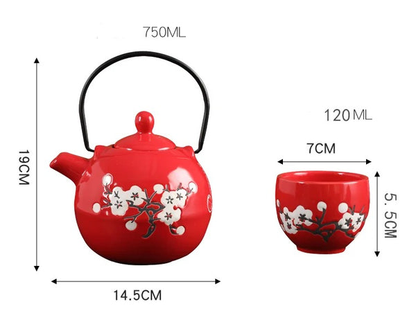 Red Plum Blossom Tea Set-ToShay.org