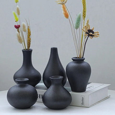 Black Matte Ceramic Vase-ToShay.org
