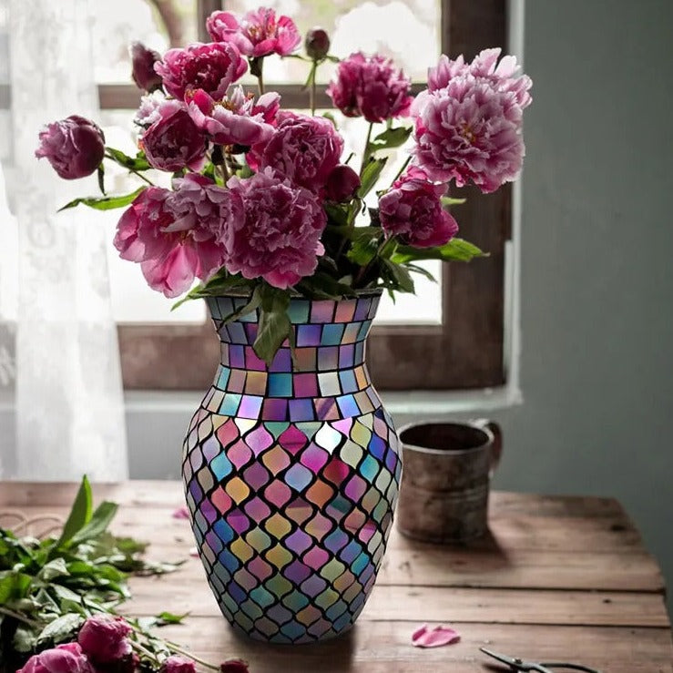 Mosaic Glass Vase-ToShay.org