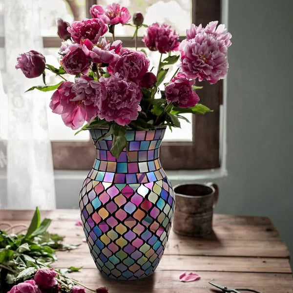 Mosaic Glass Vase-ToShay.org