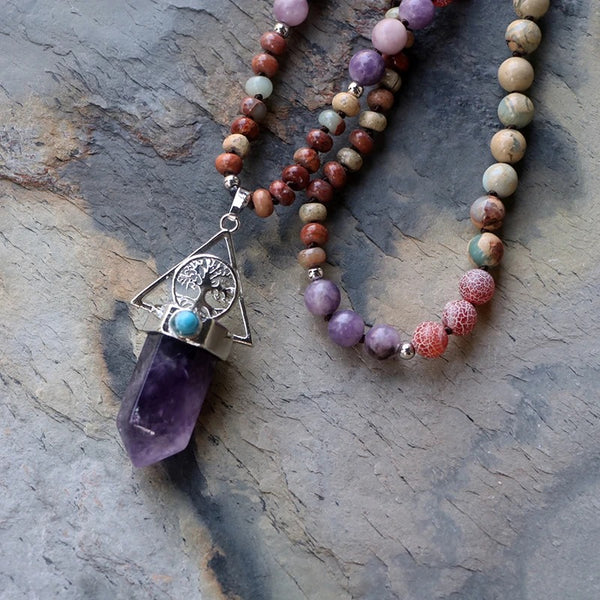 Purple Amethyst Pendant Necklace-ToShay.org