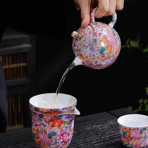 Flower Porcelain Teapot-ToShay.org