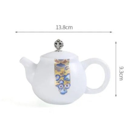 White Painted Porcelain Teapots-ToShay.org