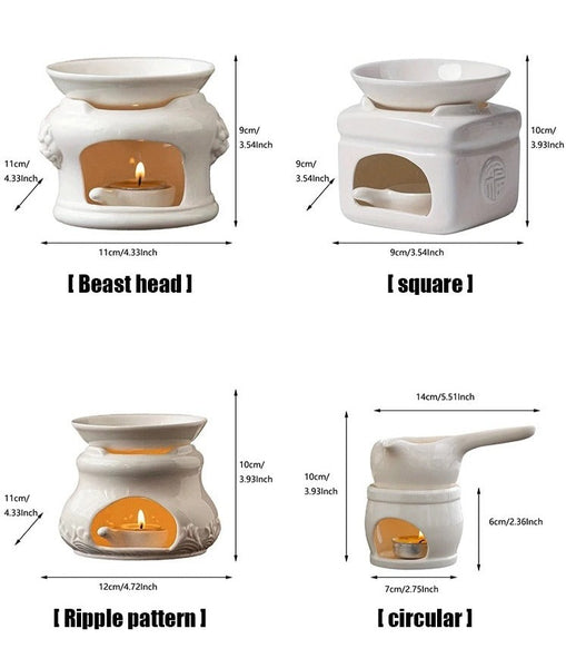 White Ceramic Essential Oil Burner-ToShay.org