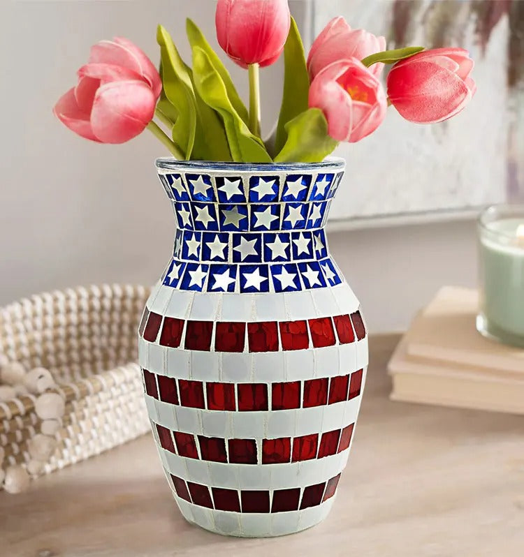 Mosaic Glass Vase-ToShay.org