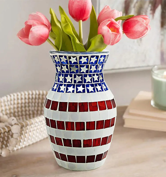 Mosaic Glass Vase-ToShay.org