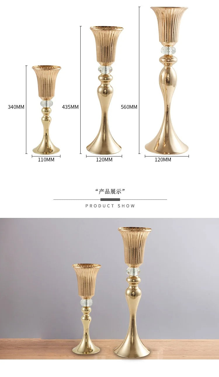 Gold Pillar Flower Vase-ToShay.org