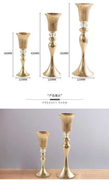 Gold Pillar Flower Vase-ToShay.org