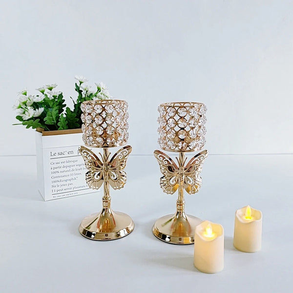 Silver Crystal Candle Holder-ToShay.org