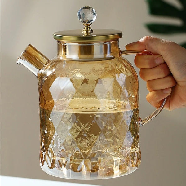 Amber Glass Teapot-ToShay.org