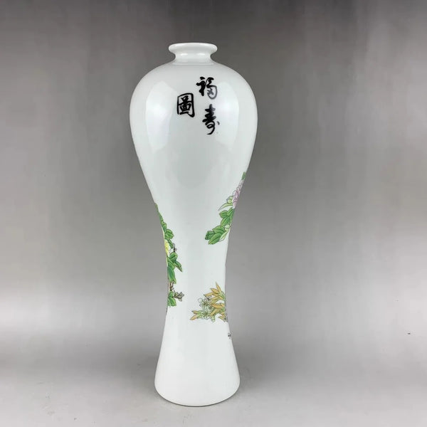 Green Powder Glaze Crane Vase-ToShay.org