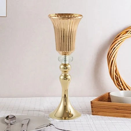 Gold Pillar Flower Vase-ToShay.org