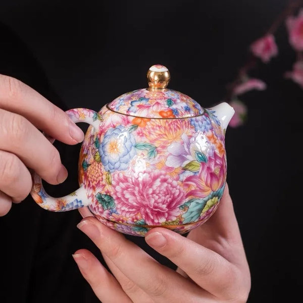 Flower Porcelain Teapot-ToShay.org