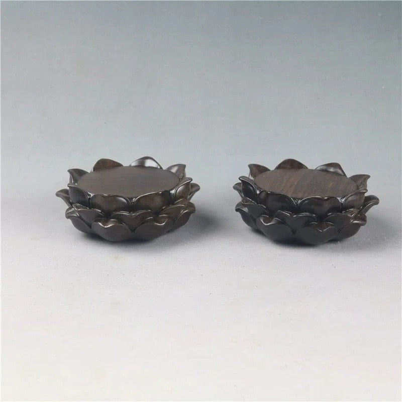 Lotus Carved Wood Base-ToShay.org