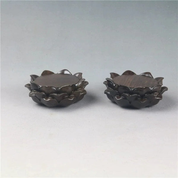 Lotus Carved Wood Base-ToShay.org