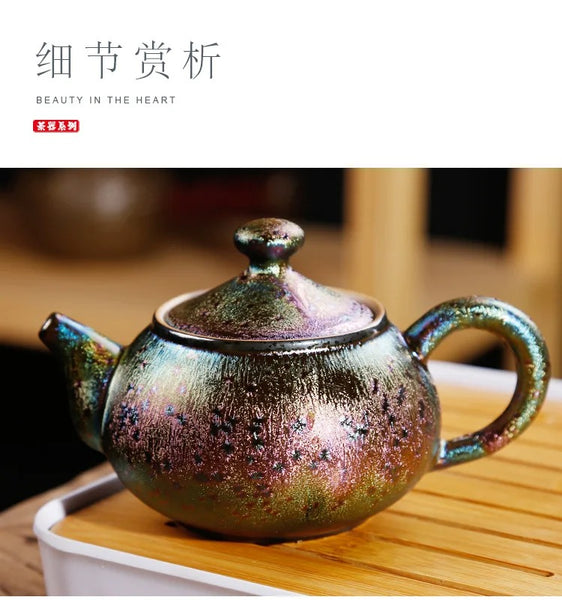 Gold Peacock Glazed Teapot-ToShay.org