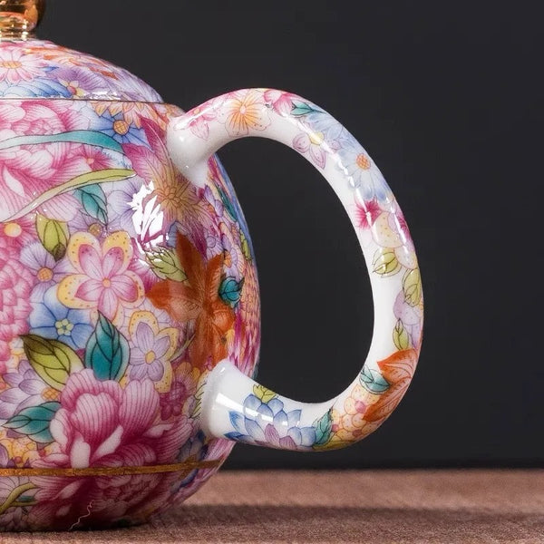 Flower Porcelain Teapot-ToShay.org