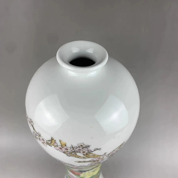 Green Powder Glaze Crane Vase-ToShay.org