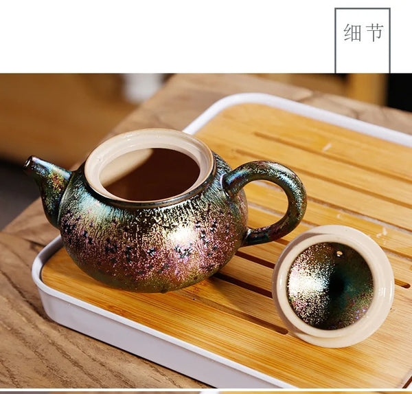 Gold Peacock Glazed Teapot-ToShay.org