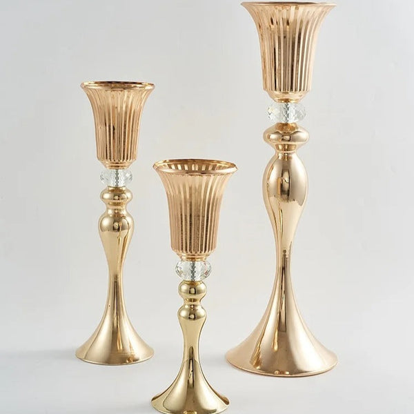 Gold Pillar Flower Vase-ToShay.org