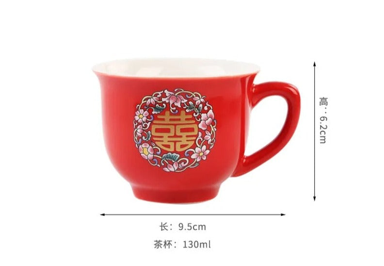 Red Porcelain Tea Set-ToShay.org