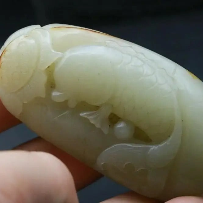 White Jade Gold Fish-ToShay.org