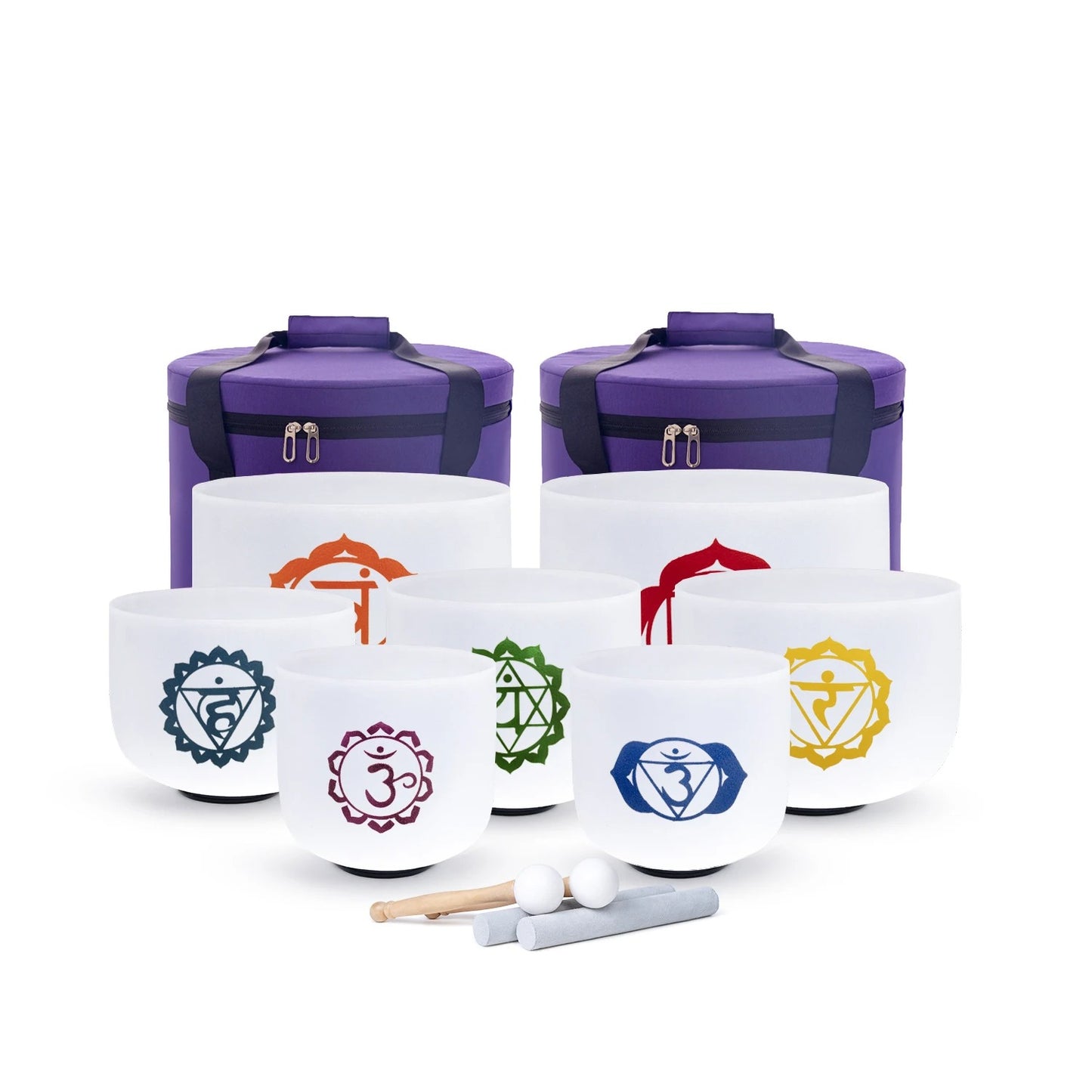 Chakra Frosted Crystal Bowls-ToShay.org