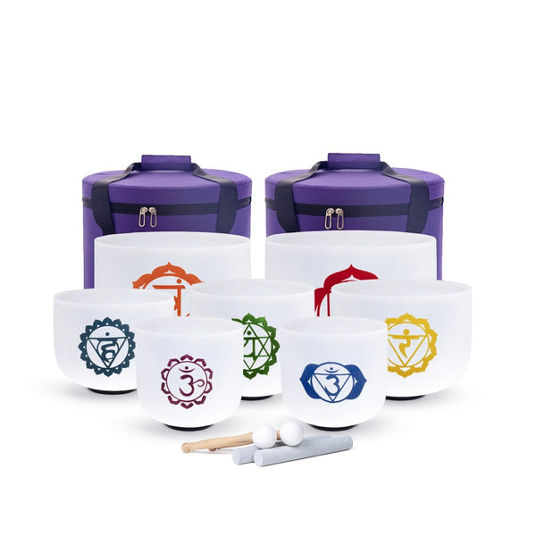 Chakra Frosted Crystal Bowls-ToShay.org