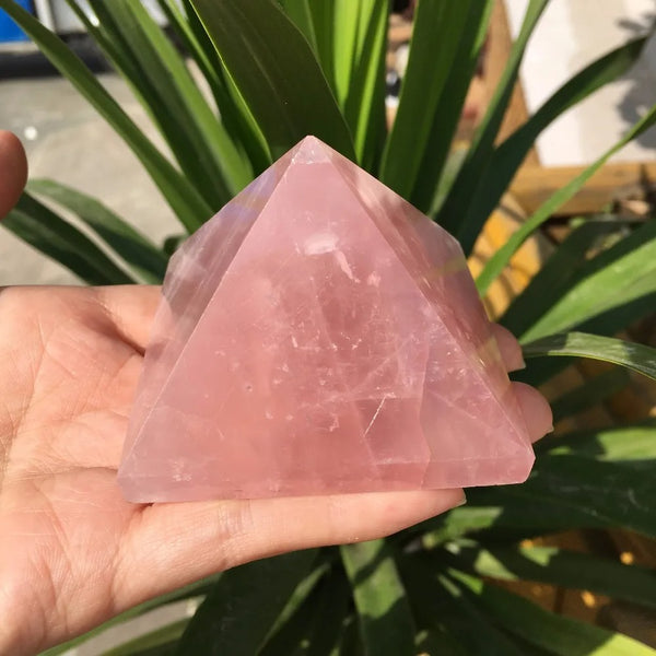 Pink Rose Quartz Crystal Pyramid-ToShay.org