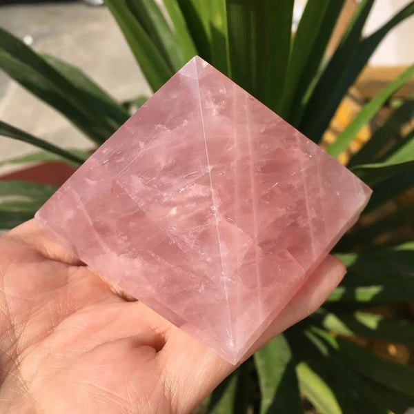 Pink Rose Quartz Crystal Pyramid-ToShay.org