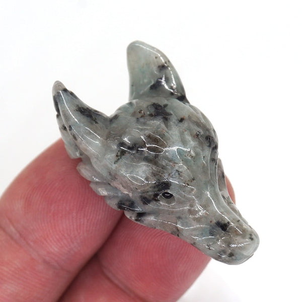 Crystal Wolf Head Pendant-ToShay.org