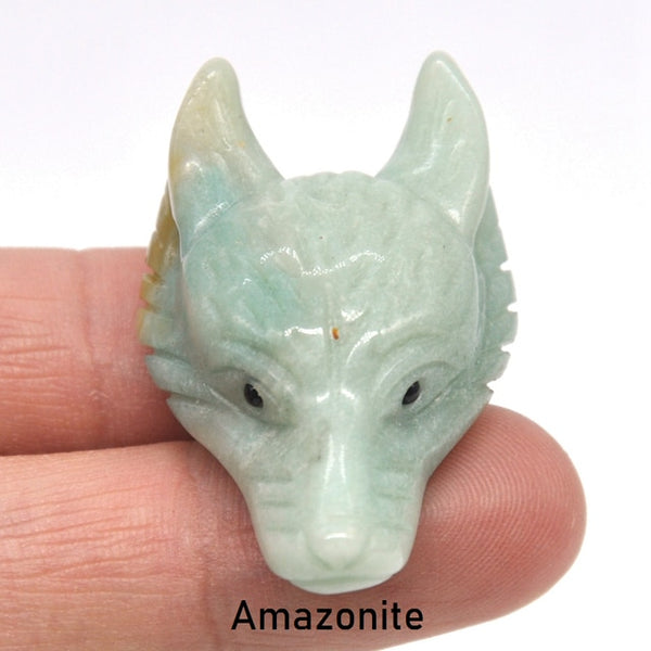 Crystal Wolf Head Pendant-ToShay.org