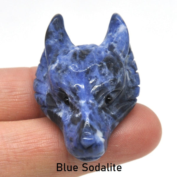 Crystal Wolf Head Pendant-ToShay.org