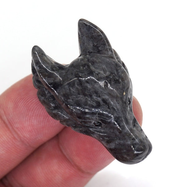 Crystal Wolf Head Pendant-ToShay.org